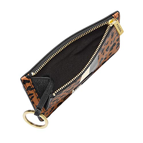 Fossil Women's Logan Faux Leather Wallet Slim Minimalist Zip Card Case With Keychain, Cheetah (Model: Sl6356989) #TOP5