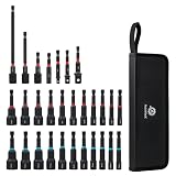 AutoViteX 29-Piece Magnetic Nut Driver Set, 1/4" Impact Drill Driver Bits