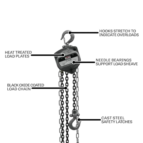 JET 1/2-Ton Hand Chain Hoist, 20' Lift (Model S90-050-20)