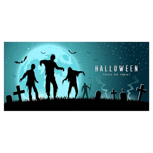 Banner Garage di Halloween,Coperte di Porte di Garage di Halloween,Grande Banner Appeso Vintage Tela Di Sfondo Della Murale,Decorazioni di Festa di Halloween