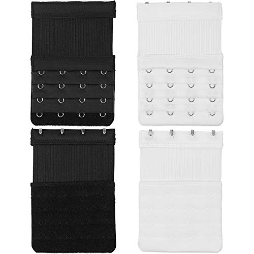 Extension de soutien-gorge confortable, noir et blanc, lot de 2, 3, 4 ou 5 crochets au choix, pour tous les modèles de soutiens-gorge courants, matériau souple et élastique, fermeture soutien-gorge Cover