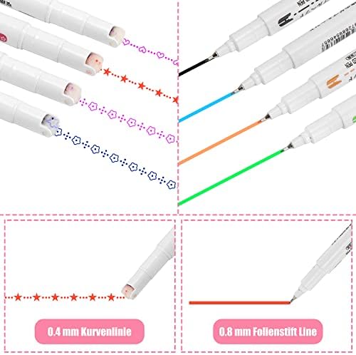 Homgaty 8 PCS Curve Highlighter Pen Set, Colourful Curve Highlighters, Dual Tips Mini Highlighter Set Pastel Pens Journal Planner Pens for Arts Schools, Offices, Students