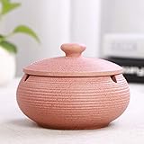 Ceramic Ash holder with Lid Windproof Ash Holder for Home Office Decoration Anti-Skid Ceramic Flamingo Pink