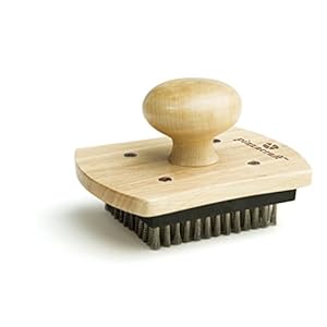 Pizzacraft 4″ x 5″ Hardwood Handled Pizza Stone Scrubber Brush with Stainless Steel Bristles – PC0206