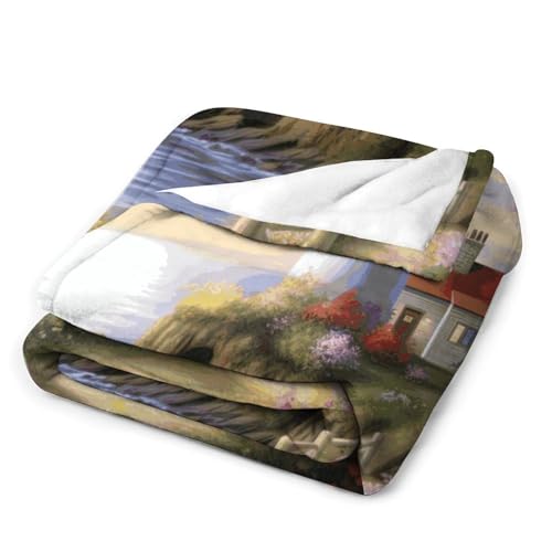 Couverture en microfibre grand format pour soirées cocooning canapé