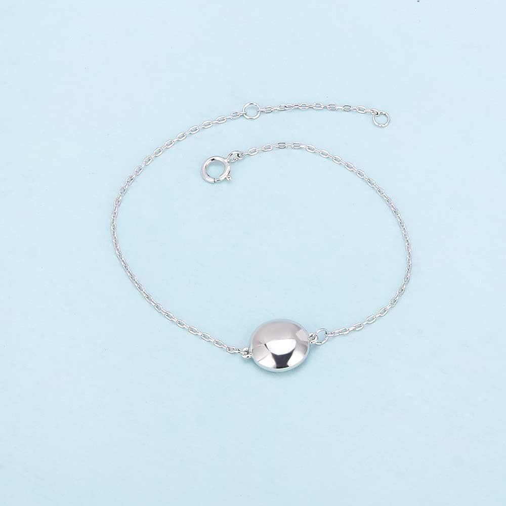 925 Sterling Silver Tiny Dot Dic Bracelets for Women, CZ Design Round Adjustable Chain Bracelets for Jewelry