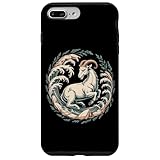 海山羊 波と岩に躍る やぎ座 星座 占星術 神話 宇宙 月 黄道十二宮 シンボル スマホケース iPhone 7 Plus/8 Plus 用