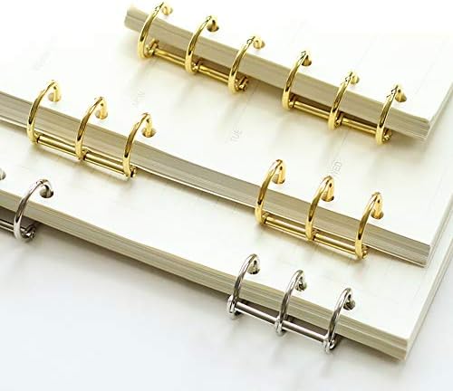 12 Pcs Silver Book Rings, 3 Holes Metal Loose Leaf Binder Rings, Ring Snap Split Hinged for Notebook Diary Photo Album Binding
