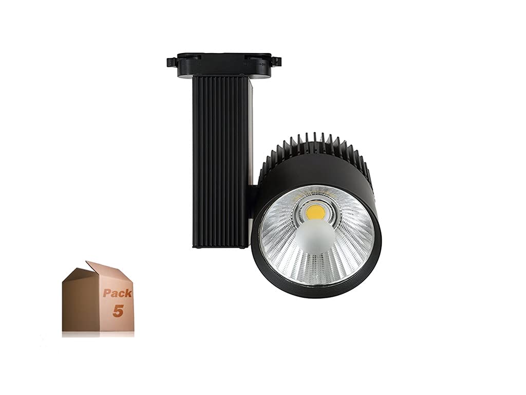ONSSI Faretto a binario monofonico 30 W (PACK 5) nero luce calda 3000 k 3000 lm faretti LED a soffitto, illuminazione commerciale a LED