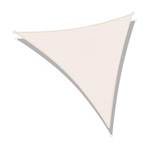 PraTiKo Life Tenda a Vela Impermeabile Triangolare 4x4x4 mt, Protezione Raggi UV, Telo Ombreggiante, Tenda da Sole per Esterno Giardino Terrazzo, Ecrù