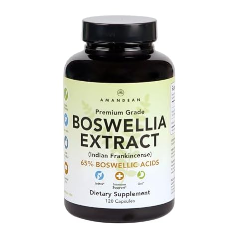 AMANDEAN Boswellia Serrata Extract. 500mg 120 Veggie Capsules. 65% Boswellic Acids with AKBA. Indian Frankincense Inflammation Supplement. Joint Health Support. (Packaging May Vary) Cover