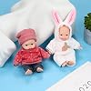 ONEST 2 Sets 5 Inch Dolls Cute Doll Include 2 Pieces Mini Dolls, 2 Sets Handmade Doll Clothes