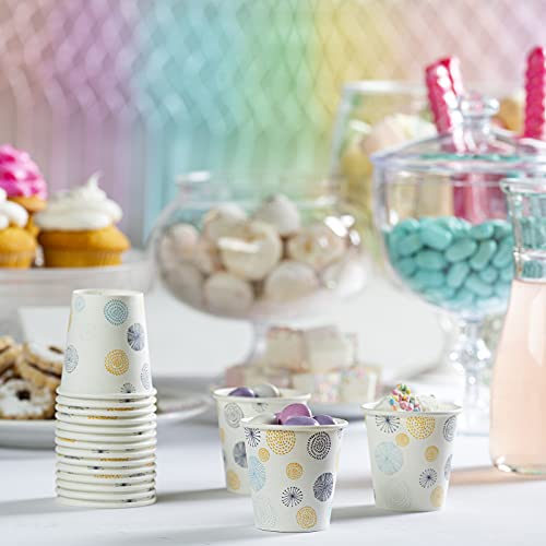 [300 Count] 3 Oz. Small Paper Cups, Disposable Mini Bathroom Mouthwash Cups - Floral #TOP3