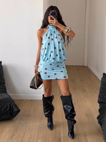 Image of SOLY HUX Women's Halter Mini Dress Y2k Backless Clubbing Cocktail Dresses