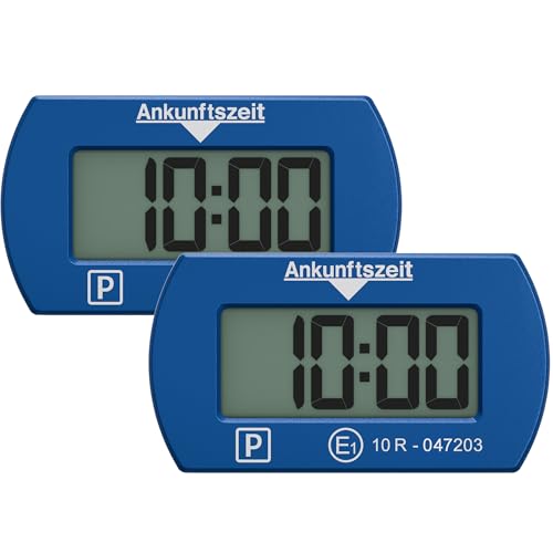 Needit 2X elektronische Parkscheibe Park Mini I automatische Parkscheibe elektrisch mit Zulassung vom Kraftfahrt-Bundesamt I Digitale Parkuhr mit 2 Displays I maximale Funktion in minimalem Format