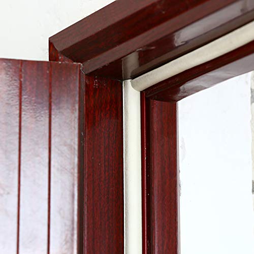 Sunmon D-Type Strip Door Weather Stripping Door Seal Self Adhesive Foam Soundproofing For Doors And Windows, Oundproofing Weatherstrip Gap Collision Avoidance（White） #TOP4