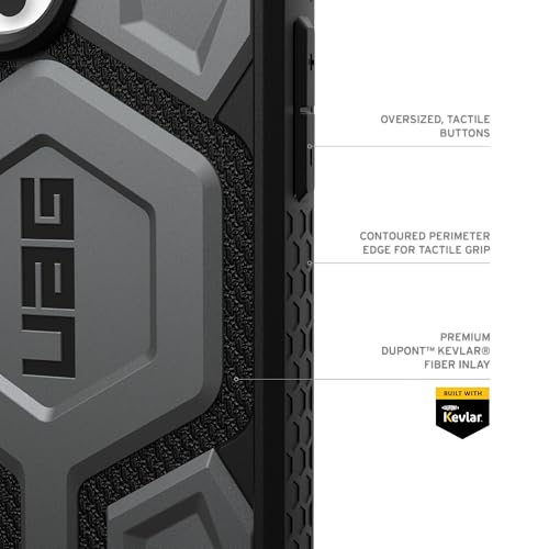 Image of Urban Armor Gear UAG Monarch Pro Magnetic Compatible, Premium Rugged Protective Case /Cover Compatible with iPhone 16 Pro Max (6.9-Inch) (Military Drop Tested) - Kevlar Silver