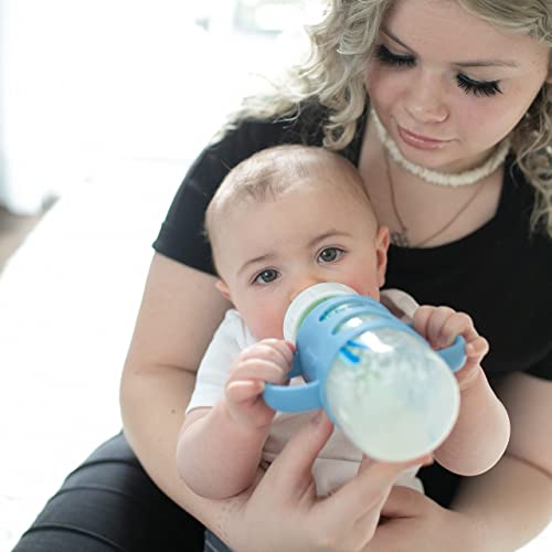 Dr. Brown’s® Milestones™ 100% Silicone Baby Bottle Handles, Wide-Neck, Blue, 1 Pack, 4M+ (Colors May Vary) #TOP3