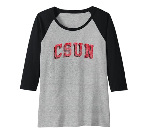 Cal State Northridge Matadors Vintage Block Logo Raglan Baseball Tee