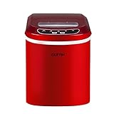 [page_title]-GUFAN Eiswürfelmaschine - Neue Tragbare Eismaschine für Haushalt / Büro - 15kg Eis in 24 Stunden - 2 Eiswürfelgrößen wählbar (Rot)