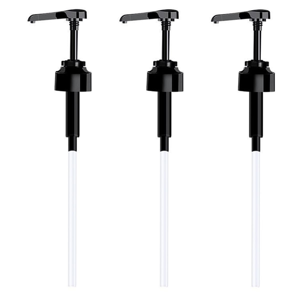 TIDTALEO Oyster Sauce Bottle Nozzles and Ketchup Bottle Pump Dispensers, Plastic Press Nozzle for Cooking Oil Spray, 3pcs Black Sauce Syrup Pumps for Kitchen Use