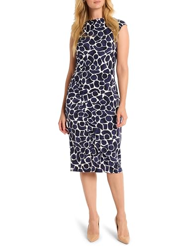 NIC+Zoe GEO Pebble Side Ruche Dress, Indigo Multi, L