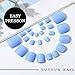 Outyua Solid Toe Nails Glossy Blue Press on Toenails Acrylic Square False Toe Nail Short Summer Beach Full Cover Fake Toenail with Designs 24pcs for Women (Blue)