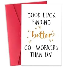 Humorous Leaving Card, Farewell Gifts for Women & Men, Good Luck Card for Coworkers, Good Luck Finding Better Than Us