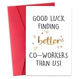 Zyulin Humorous Leaving Card, Farewell Gifts for Women & Men, Good Luck Card for Coworkers, Good Luck Finding Better Than Us
