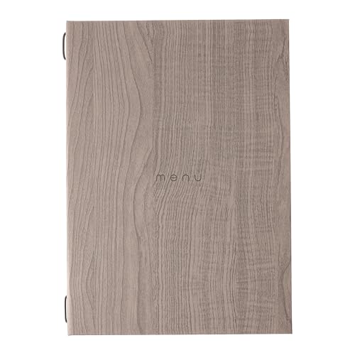 DAG Style, Porte-menu Restaurant A5 Line Italy, Menu Restaurant avec inscription "Menu" Couleur Effet Chêne, PU, 100% Made in Italy