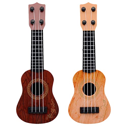 Kisangel Niños Ukelele Guitarra Juguete 2 Uds 4 Cuerdas Niño Ukelele Juguete Niños Guitarra Ukelele Instrumento Musical Educativo Juguete para Niños Pequeños Niños En Edad Preescolar