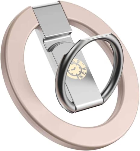 Universal Magnetic Phone Grip Holder Base Adjustable Kickstand for Smartphones iPhone 11 12 13 14 15 16 Foldable Secure Non-Slip Design Lightweight Stand Accessory Loop Grip Sleek Durable Color Pink