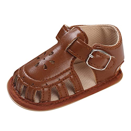 Baby Girl Sandals Closed Toe Sandals For Girls Pu Leather Soft Open Toe Softy Solid Anti Slip High Top Rome Sandals