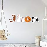Custom Name Sports Balls - Baby Boy - Nursery Wall Decal for Baby Room Decorations - Mural Wall Deca