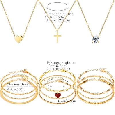 Golden Jewelry Sets for Women Fashion Costume Jewelry Includ Necklace Bracelet Rings Earrings Set
