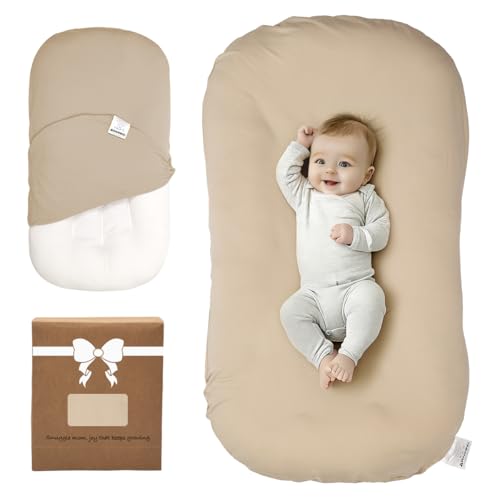 Image of Infant Support Cushion -Baby Support Cushion for Newborn, Oversized for 0-24 Months (36.5*20 inchs), Tummy Time Mat for Home and Travel, Soft Cotton, Supervised Use, Baby Essentials Gift -includ cover