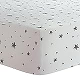 Kushies Crib Sheet Flannel Scribble Stars Black & White (S330-609)