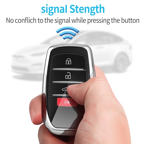 For Toyota Key Fob Cover with keychain,Key Shell Case for 2025-2026 Camry 4Runner 2021-2026 Venza,RAV4 Prime,Sienna, 2019-2026 Land Cruiser,Fortuner,Mirai, 2023-2026 Corolla,Highlander,Prius-Silver by Autophone - Image 5