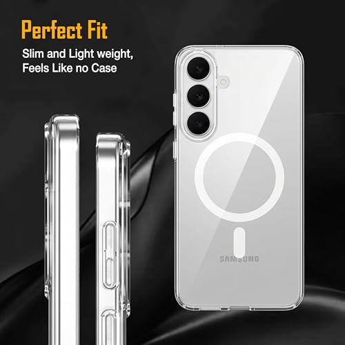 Image of Zapcase Back Case for Samsung Galaxy S26 5G | Slim Lifetime Anti-Yellow Crystal-Clear Cover with Elevated Camera Protection & MagSafe Compatibility | Premium German Polycarbonate | Shockproof | Clear