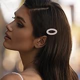 Aneneiceera Crystal Hair Clip Gold Cz Circle Hoop Hair Barrette Oval Hoop Rhinestones Hair Clip Holl