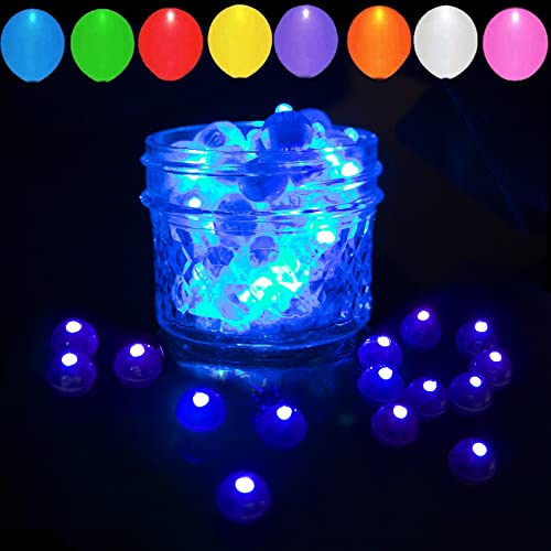 100pcs Blue LED Balloon Light,Round Led Ball Lamp Tiny Led Light Lighting Decoration for Indoor Outdoor Party Event Fun Wedding Festival Birthday Christmas Party Supplies