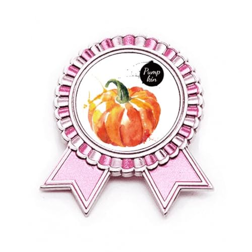 Pin's citrouille aquarelle rose métal pour customiser veste unie
