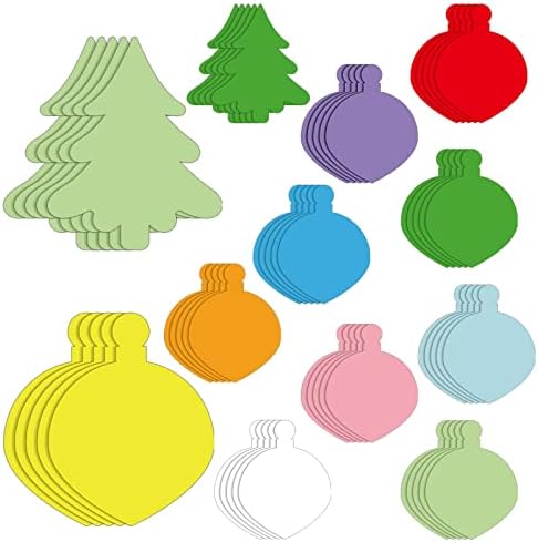 120 Pcs Christmas Tree Paper Cutouts - Multi Color Bulletin Board Decor With Glue Dots