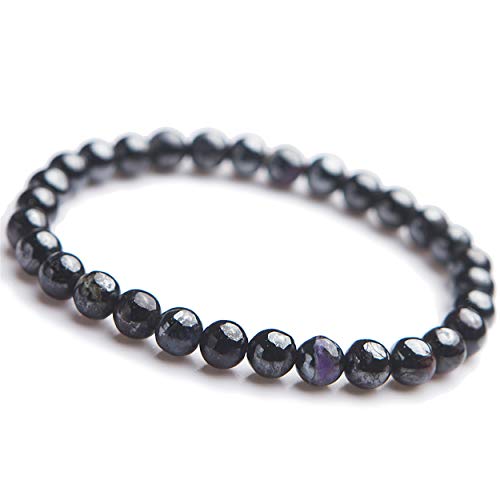 Bracelet Sugilite naturelle véritable 6.5mm en perles rares de qualité gemme
