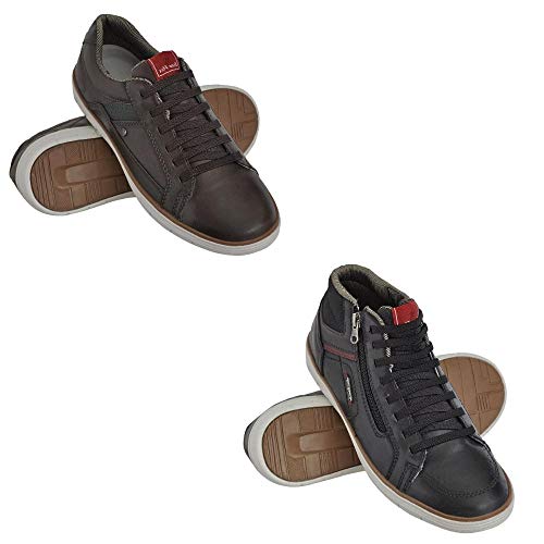 Kit Tenis Cano Médio e Sapatênis Masculino Zíper Leve Casual Cinza 39
