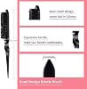 Set de 3 peines para peinar el cabello: cepillo de volumen, peine de cola de rata y cepillo para bordes, para cepillar, peinar y alisar el cabello de mujer (Negro) 4