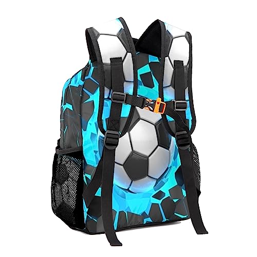 Blue Soccer Ball Personalized Kids School Backpack for Boys Girls Custom Primary Daypack Bags Travel Bookbag3