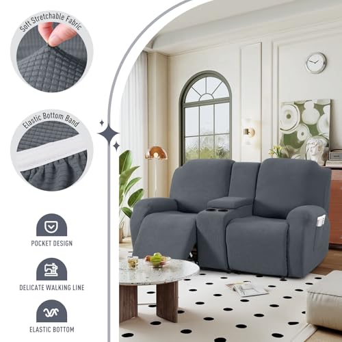 Taococo Recliner Loveseat Cover With Middle Console Sofa Slipcover thumb #2