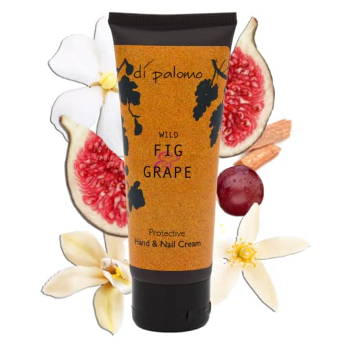 Di Palomo Wild Fig & Grape Hand & Nail Cream 75ml. Hand Moisturiser & Cutical Cream. Hand Cream for Very Dry Hands. Ladies & Mens Hand Cream. Hand & Nail Care Moisturiser with Skin Care.