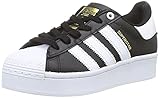 Obermaterial aus Leder adidas Originals Damen Superstar Bold Sneaker, Core Black/Footwear White/Gold Metallic, 39 1/3 EU